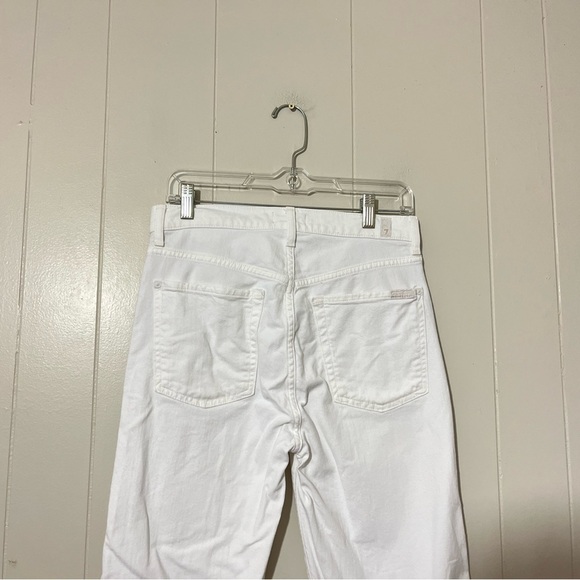 7 For All Mankind High Waist Cropped Straight White Jeans Size 29 - Picture 7 of 12